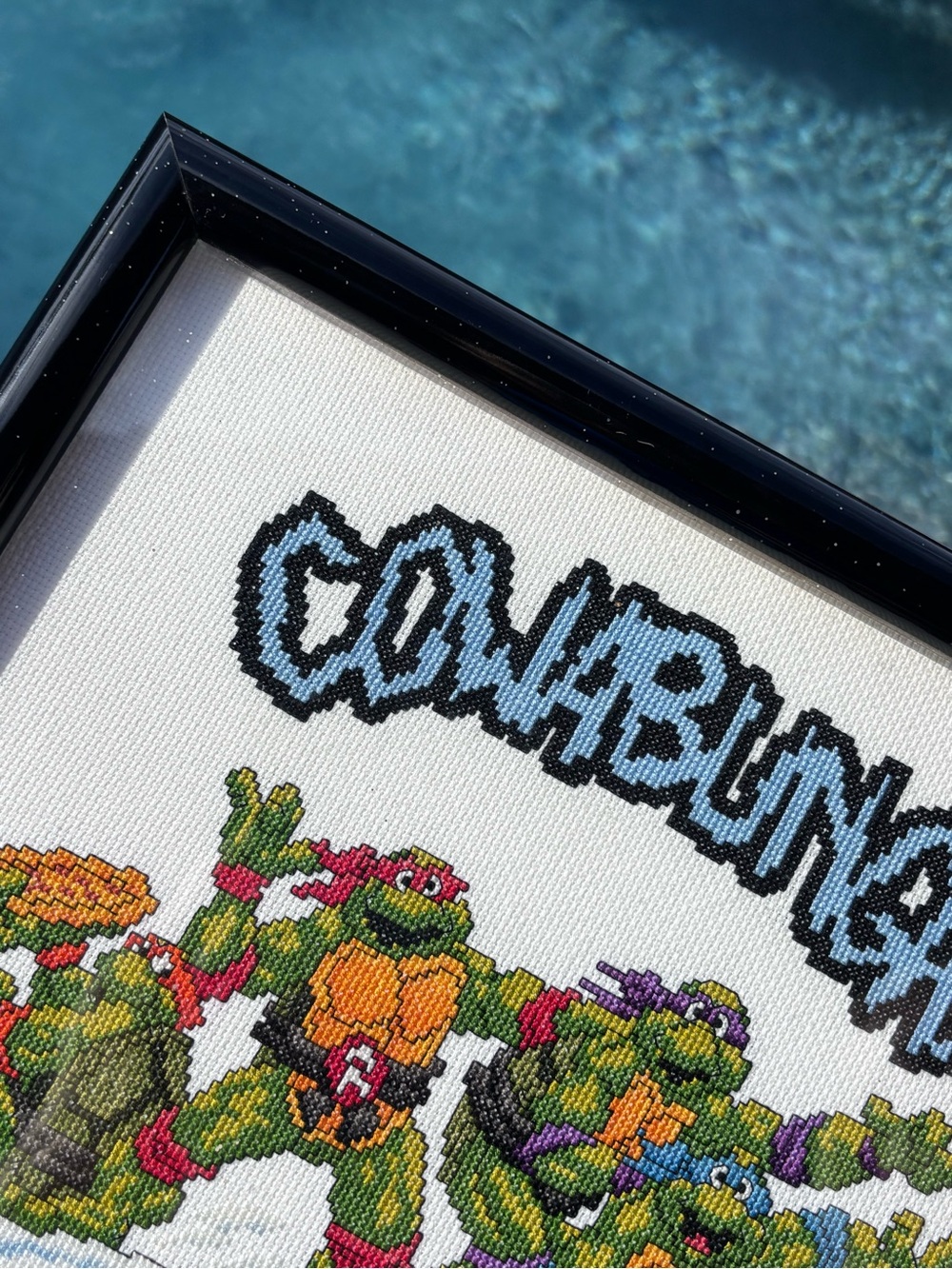 Vintage 90s Teenage Mutant Ninja Turtles cross stitch - Picture 3 of 10